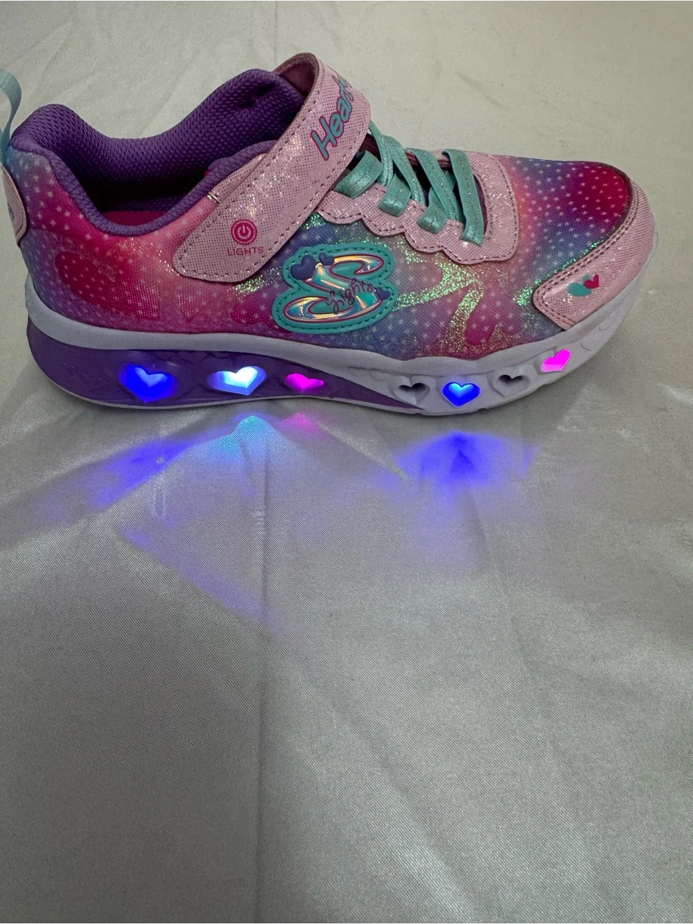 Skechers ‘Simply Love’ Flutter Heart Lights Multi-Color Light Up Sneakers